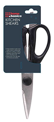 Home Basics Shears Stainless Steel Vista Collection Kitchen Tools, Black