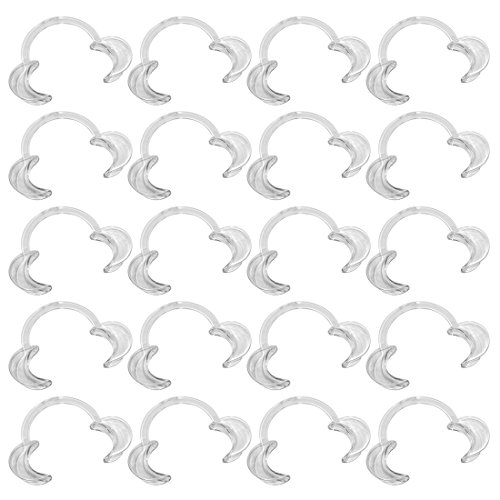 EZGO 20 Pieces (Size S) C-Shape Teeth Whitening Cheek Retractor, Autoclavable Dental Mouth Opener, Disposable Dental Lip Cheek Retractor for Mouthguard Challenge Game