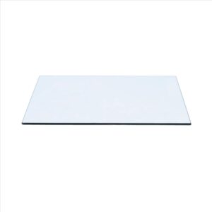16" x 36" rectangle clear tempered glass table top 3/8" thick - flat polish edge