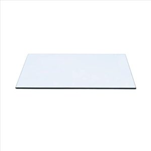18" x 42" rectangle clear tempered glass table top 3/8" thick - flat polish edge