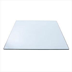 27" Square Clear Tempered Glass Table Top 3/8" Thick - Flat Polish Edge