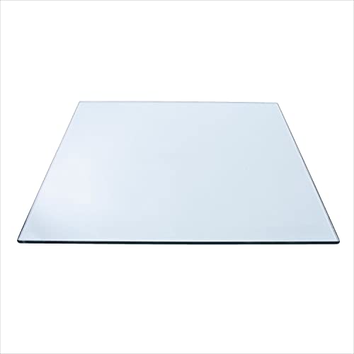 27" Square Clear Tempered Glass Table Top 3/8" Thick - Flat Polish Edge