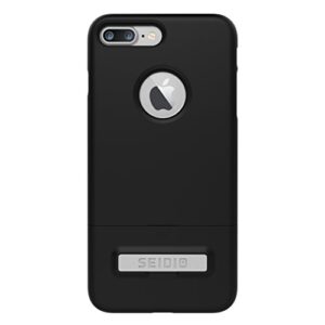 seidio surface case with kickstand for apple iphone 7 plus and iphone 8 plus (black/black)