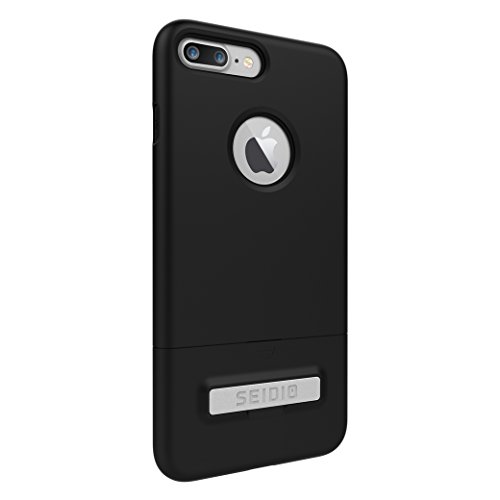 Seidio Surface Case with Kickstand for Apple iPhone 7 Plus and iPhone 8 Plus (Black/Black)