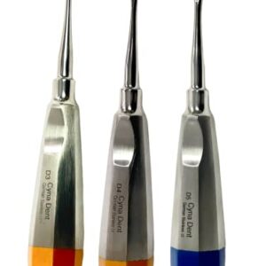 New German Stainless Set of 3 LUXATING PERIOTOMES Dental ATRAUMATIC EXTRACTING Elevators 3MM 4MM 5MM