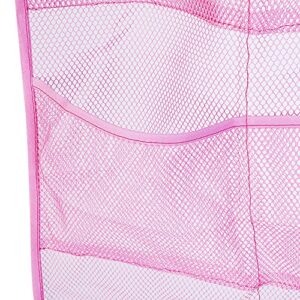 ALYER 6 Storage Pockets Hanging Mesh Shower Caddy,Space Saving Bathroom Accessories and Quick Dry Bath Organizer,Pink