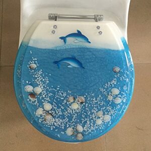 heavy duty dolphin aquarium round toilet seats with cover acrylic seats.("17 inch)