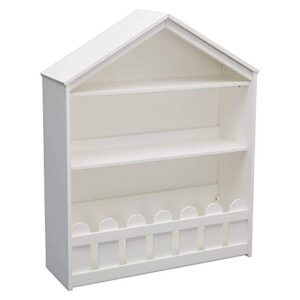 serta happy home storage bookcase - ideal for books, decor, homeschooling & more, bianca white