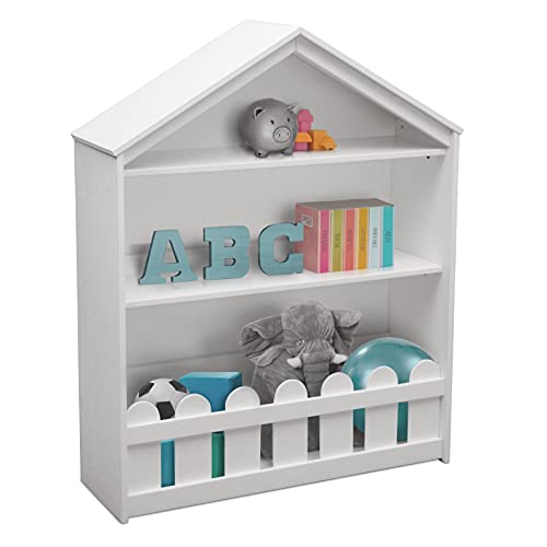 Serta Happy Home Storage Bookcase - Ideal for Books, Decor, Homeschooling & More, Bianca White