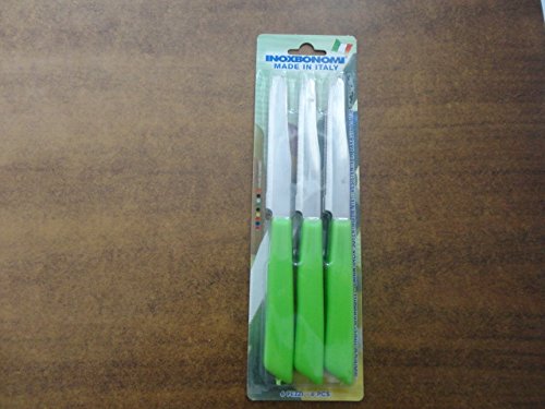 6 kitchen Knifes (Knives) - Italian Stainless Steel Vegetable/Steak/Table Knife Cutlery (Green)