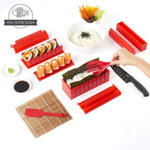 aya Sushi Making Kit, Sushi Maker 2, Online Video Tutorials Complete with Sushi Knife & Bamboo Mat, 12 Piece Sushi Roll Maker Set, Easy and Fun Sushi Kits Professional, Sushi Rolls