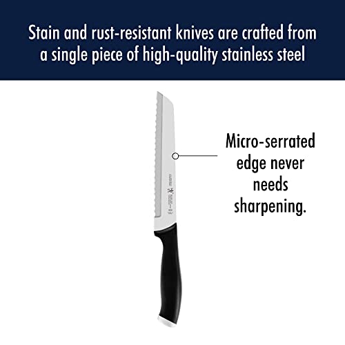 HENCKELS Silvercap Razor-Sharp 8-inch Bread Knife, Cake Knife, German Engineered Informed by 100+ Years of Mastery, Black