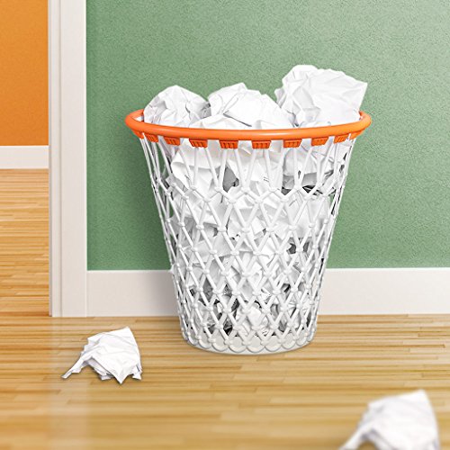 Balvi - Basket Wastebasket Quirky Design for Basketball Fans. Made in Very Strong Plastic. White Colour.