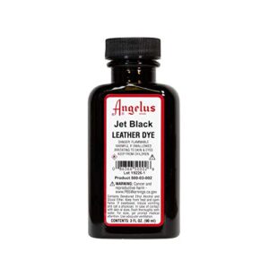 angelus leather dye- flexible leather dye for shoes, boots, bags, crafts, furniture, & more- jet black- 3oz