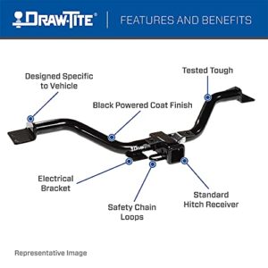 Draw-Tite 76021 Class 3 Trailer Hitch, 2-Inch Receiver, Black, Compatable with 2015-2022 Jeep Renegade