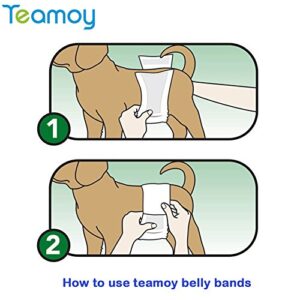 Teamoy Reusable Wrap Diapers for Male Dogs, Washable Puppy Belly Band Pack of 3 (M, 13"-16" Waist, Black+ Gray+ Lake Blue)