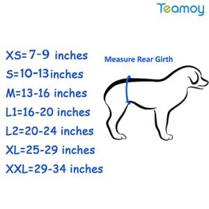 Teamoy Reusable Wrap Diapers for Male Dogs, Washable Puppy Belly Band Pack of 3 (M, 13"-16" Waist, Black+ Gray+ Lake Blue)