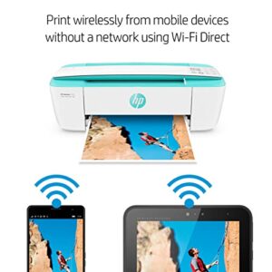 HP DeskJet 3755 Compact All-in-One Wireless Printer, HP Instant Ink, Works with Alexa - Seagrass Accent (J9V92A)