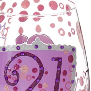 Designs by Lolita “21” Hand-painted Artisan Stemless Wine Glass, 20 oz.