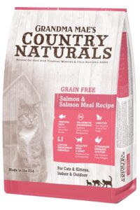 grandma mae's country naturals grain free dry cat & kitten food 6 lb salmon meal recipe