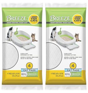 breeze cat pads refill for multiple cats, 4 ct (2 pack)