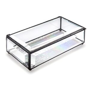 J Devlin Box 830 Large Clear Beveled Glass Jewelry Keepsake Box Home Decor Display