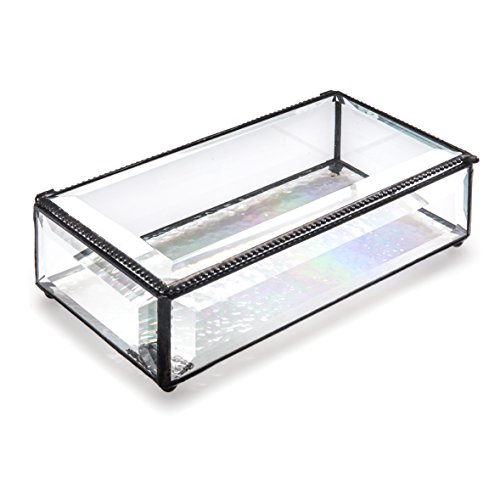 J Devlin Box 830 Large Clear Beveled Glass Jewelry Keepsake Box Home Decor Display