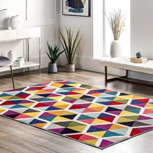 nuloom maris colorful geometric tiles area rug, 8' x 10', multi