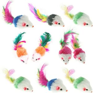 Aftermarket Furry Pet Cat Toys Mice, Cat Toy Mouse, Pet Toys for Cats, Cat Catcher for Feather Tails, 10 Counting