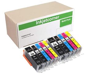 inkjetcorner compatible ink cartridges replacement for pgi-270xl cli-271xl for use with mg5700 mg6800 ts5020 ts6020 ts6000 (2 black, 2 photo black, 2 cyan, 2 magenta, 2 yellow, 10-pack)