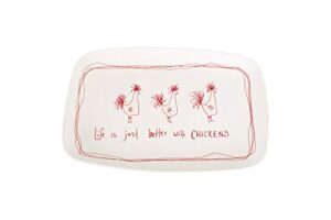 creative co-op "life is just better with chickens" stoneware platter