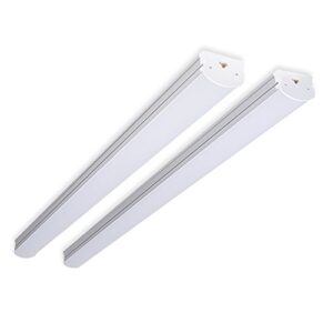 (pack of 2) barrina 4ft 45 watt extendable utility led shop light workbench light 6500k super bright white 4500lm 300w equivalent built-in on/off switch frosted linear led light bar