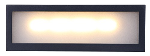 Amazon Brand - Rivet CANARM LTD Kit Integrated LED Outdoor Light Black with Frosted Glass