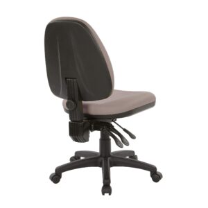 Office Star Ergonomic Dual Function Office Task Chair with Adjustable Padded Back and Built-in Lumbar Support, Armless, Dillon Stratus Fabric