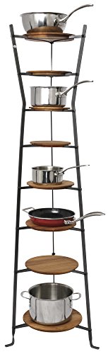 Enclume CWS8H HS 8-Tier Gourmet Hourglass Cookware Stand, Hammered Steel