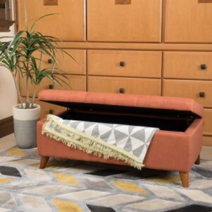 Christopher Knight Home Harper Fabric Storage Ottoman, Orange