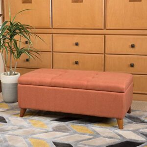 Christopher Knight Home Harper Fabric Storage Ottoman, Orange