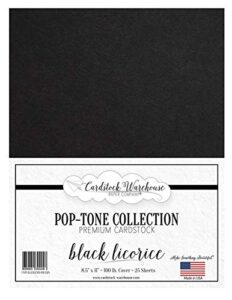 black licorice cardstock paper - 8.5 x 11 inch 100 lb. heavyweight cover -25 sheets from cardstock warehouse