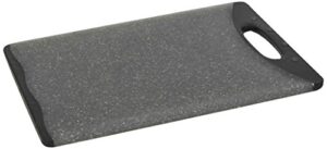 home basics cb44822 dual sided plastic cutting board, 10" x 15", granite gray
