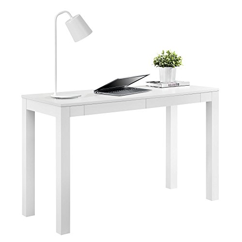 Ameriwood Home Parsons Xl Desk with 2 Drawers, White