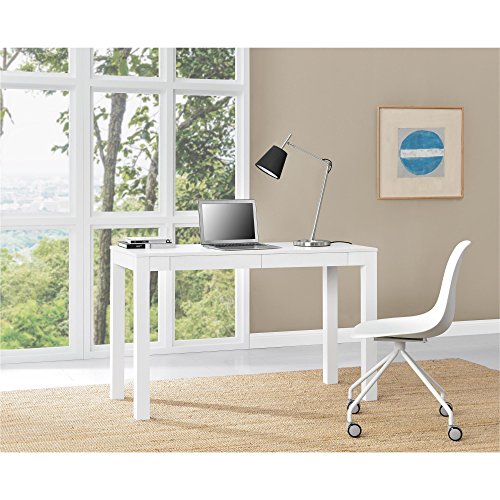 Ameriwood Home Parsons Xl Desk with 2 Drawers, White