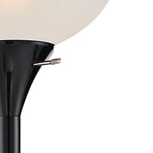 360 Lighting Bingham Modern Torchiere Standing Floor Lamp 71 1/2" Tall Black Metal 3-Light White Shade Decor for Living Room Reading House Bedroom Home Office House