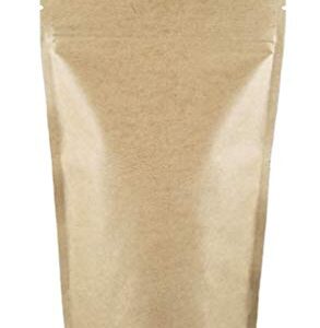 Kraft Stand Up Pouch with Zipper, Notch for Food Storage 5 X 8 X 2.5 inches (4oz) 200 pcs