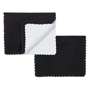 the bling factory deluxe microfiber jewelry cleaning & polishing cloth w/dual layers, 4 inch x 6 inch - 2 pack