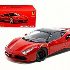 Bburago 16905R Ferrari 488 GTB Red Signature Series 1/18 Diecast Model Car