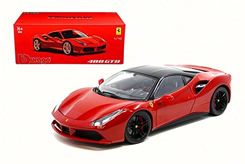 Bburago 16905R Ferrari 488 GTB Red Signature Series 1/18 Diecast Model Car