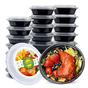 glotoch meal prep container, 50 pack 24 oz to go containers，round plastic food storage containers set with lids - microwave, freezer & dishwasher safe，eco-friendly, bpa-free, durable & stackable