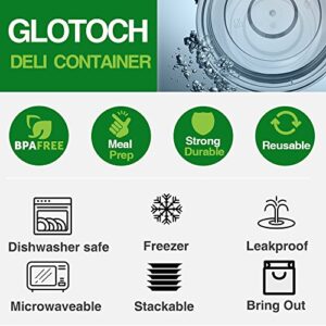 Glotoch Meal Prep Container, 50 Pack 24 OZ To Go Containers，Round Plastic Food Storage Containers Set with Lids - Microwave, Freezer & Dishwasher Safe，Eco-Friendly, BPA-Free, Durable & Stackable