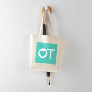 CafePress OT Occupational Therapy Heart Tote Bag Natural Canvas Tote Bag, Reusable Shopping Bag