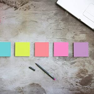 Post-it Super Sticky Notes, 3x3 in, 15 Pads, 2x the Sticking Power, Assorted Bright Colors, Recyclable(654-5SSAN)